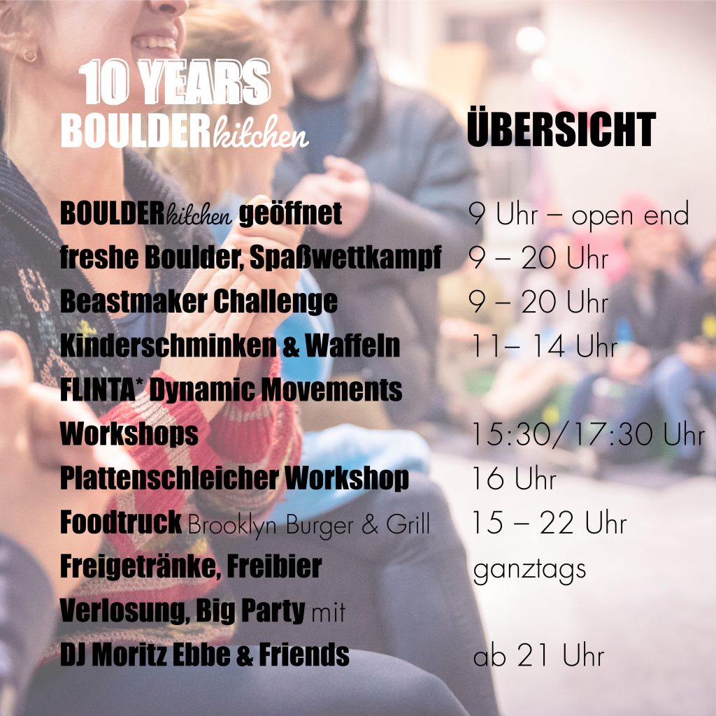 Programmauflistung Birthday Bash Party