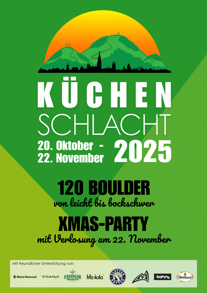 Bouldern in der Boulderkitchen Freiburg beim Küchenschlacht 2025 Wettkampf – Teilnehmer beim Klettern an der Boulderwand