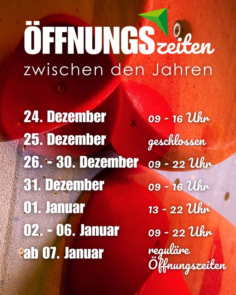 Öffnungszeiten der Boulderkitchen Freiburg über Weihnachten und Silvester